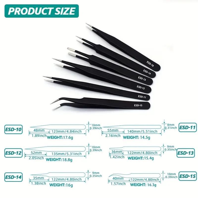 6 قطعة مجموعة ملاقط طويلة دقيق - مراجعة Electronics Repair Tools وسعره
