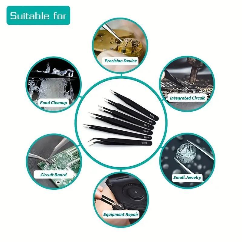 6 قطعة مجموعة ملاقط طويلة دقيق - مراجعة Electronics Repair Tools وسعره