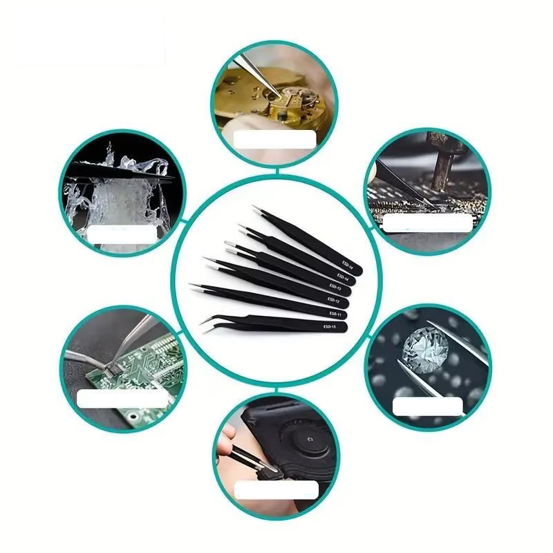 6 قطع ملاقط فولاذية مقاومة للك - مراجعة Electronics Repair Tools وسعره